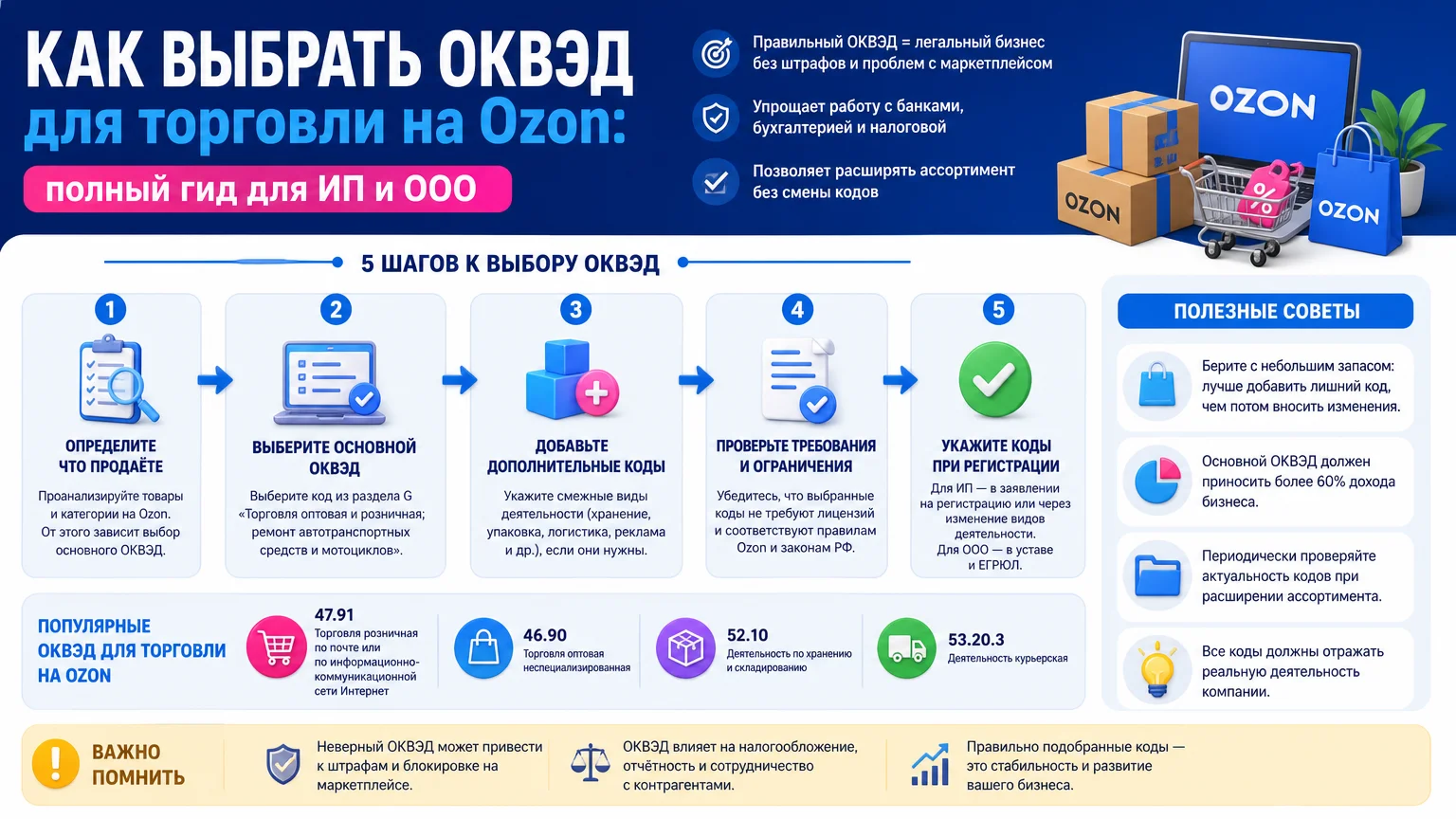 Как выбрать ОКВЭД для торговли на Ozon: полный гид для ИП и ООО